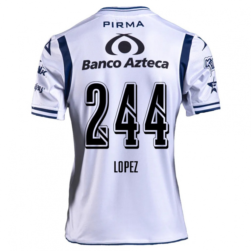 Kandiny Gyermek Daniel López #244 Fehér Sötétkék Hazai Jersey 2024/25 Mez Póló Ing