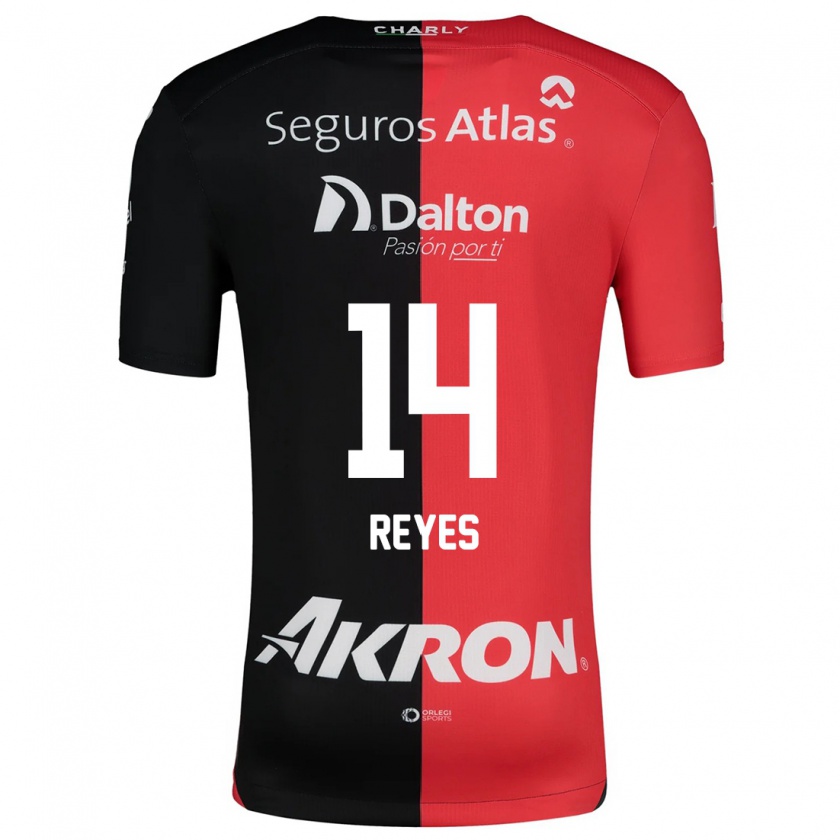 Kandiny Gyermek Luis Reyes #14 Piros Fekete Hazai Jersey 2024/25 Mez Póló Ing