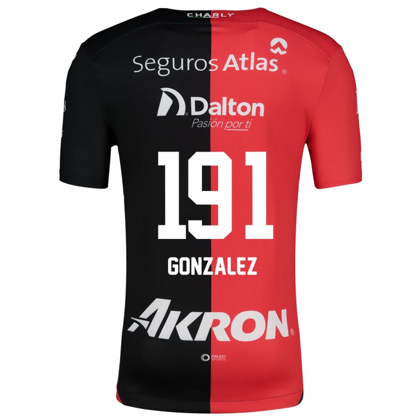 Kandiny Gyermek Juan González #191 Piros Fekete Hazai Jersey 2024/25 Mez Póló Ing