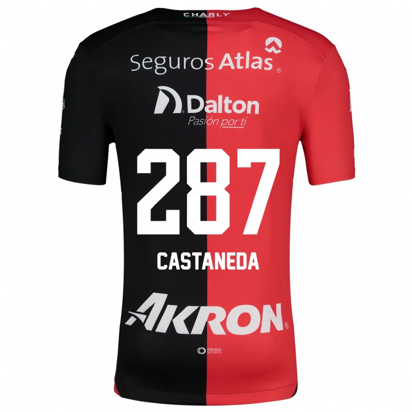 Kandiny Gyermek Mariano Castañeda #287 Piros Fekete Hazai Jersey 2024/25 Mez Póló Ing