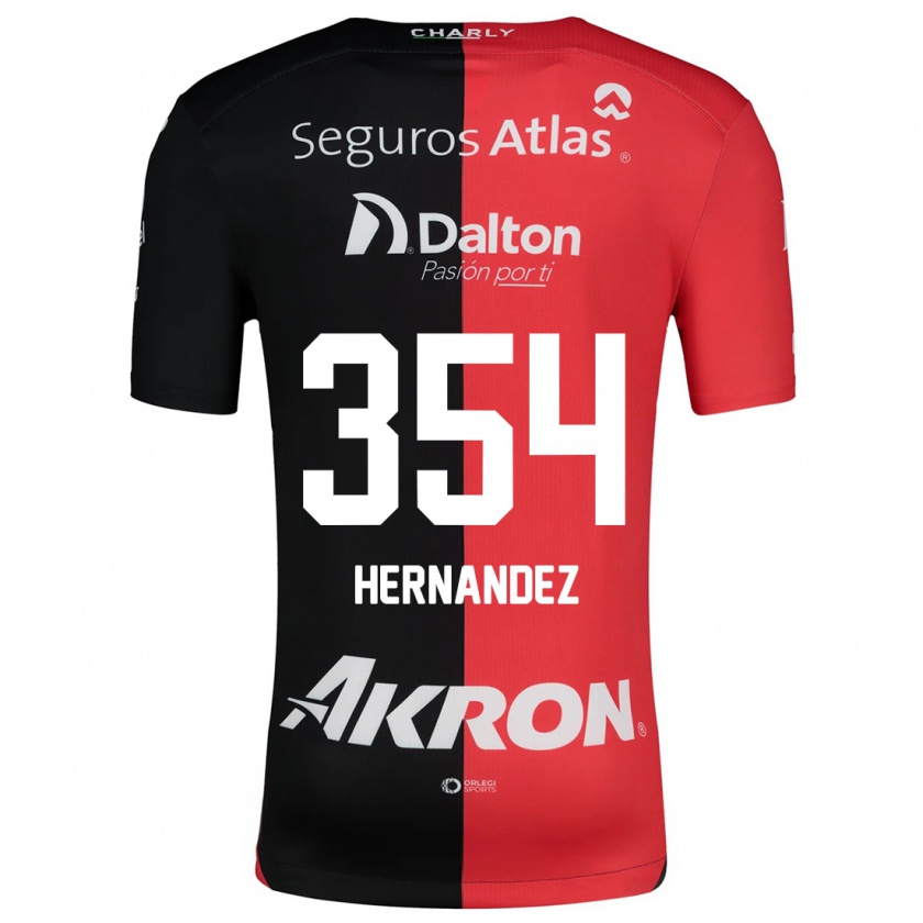 Kandiny Gyermek Daniel Hernández #354 Piros Fekete Hazai Jersey 2024/25 Mez Póló Ing