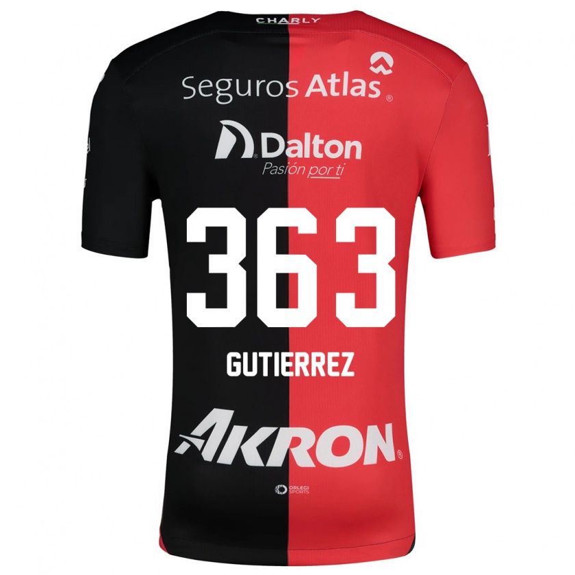 Kandiny Gyermek Orlando Gutiérrez #363 Piros Fekete Hazai Jersey 2024/25 Mez Póló Ing