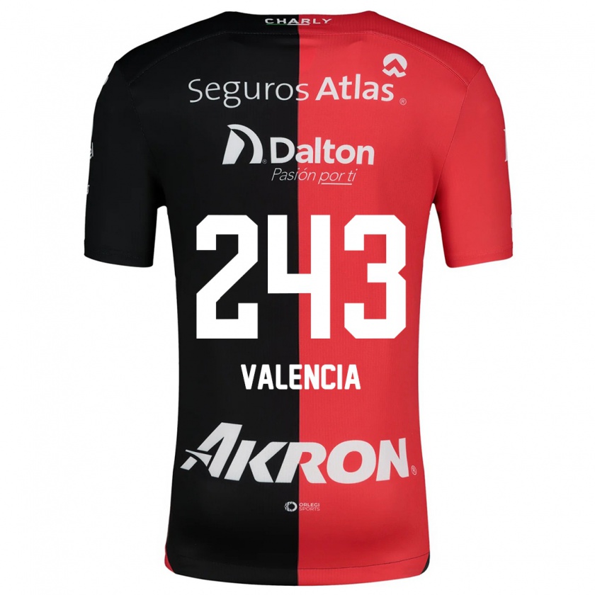 Kandiny Gyermek Luis Valencia #243 Piros Fekete Hazai Jersey 2024/25 Mez Póló Ing