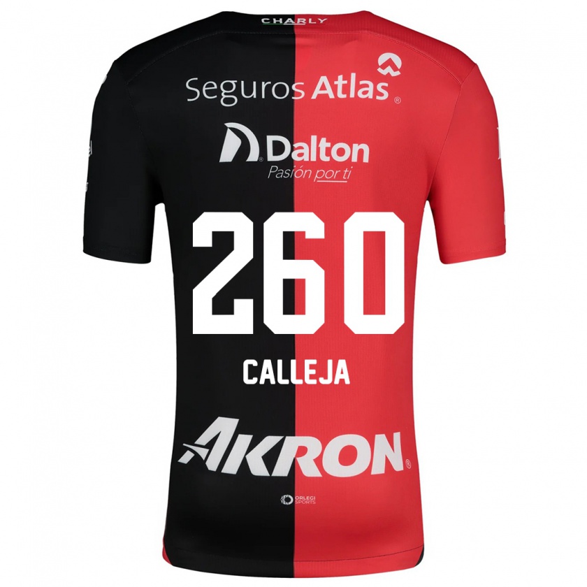 Kandiny Gyermek Diego Calleja #260 Piros Fekete Hazai Jersey 2024/25 Mez Póló Ing