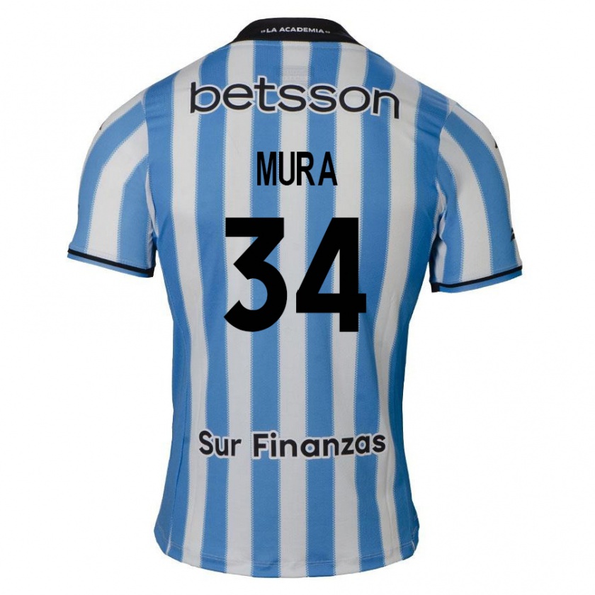 Kandiny Gyermek Facundo Mura #34 Kék Fehér Fekete Hazai Jersey 2024/25 Mez Póló Ing