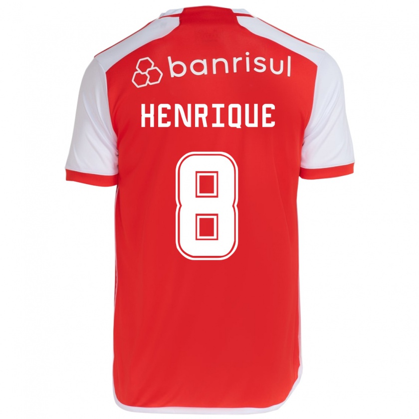 Kandiny Gyermek Bruno Henrique #8 Piros Fehér Hazai Jersey 2024/25 Mez Póló Ing