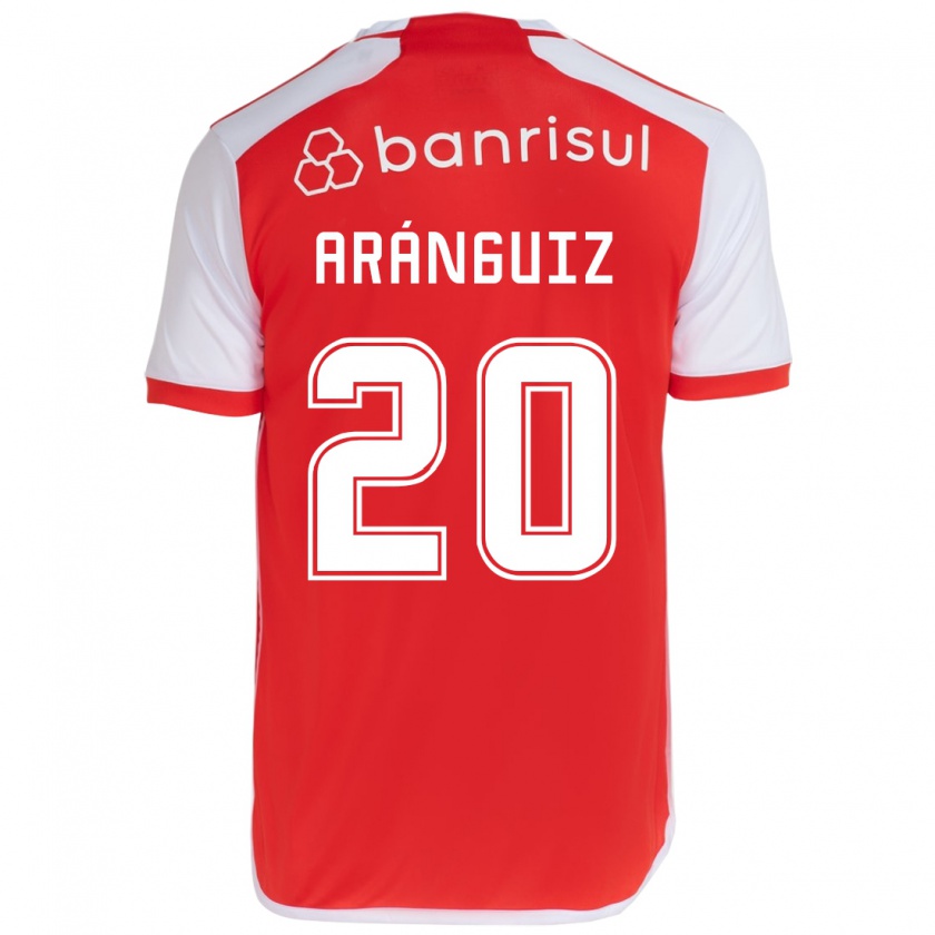 Kandiny Gyermek Charles Aránguiz #20 Piros Fehér Hazai Jersey 2024/25 Mez Póló Ing