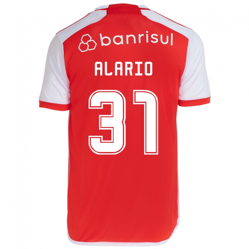 Kandiny Gyermek Lucas Alario #31 Piros Fehér Hazai Jersey 2024/25 Mez Póló Ing