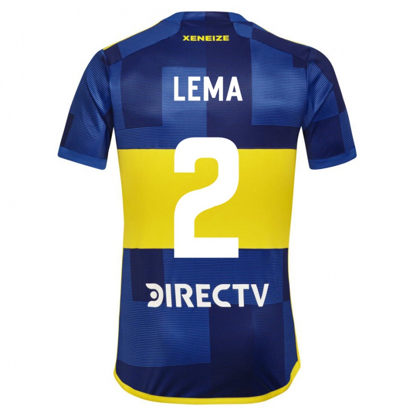 Kandiny Gyermek Cristian Lema #2 Kék Sárga Hazai Jersey 2024/25 Mez Póló Ing