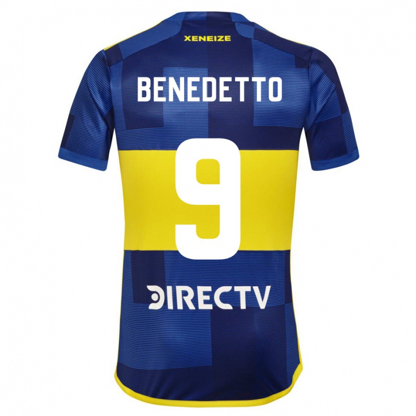 Kandiny Gyermek Darío Benedetto #9 Kék Sárga Hazai Jersey 2024/25 Mez Póló Ing