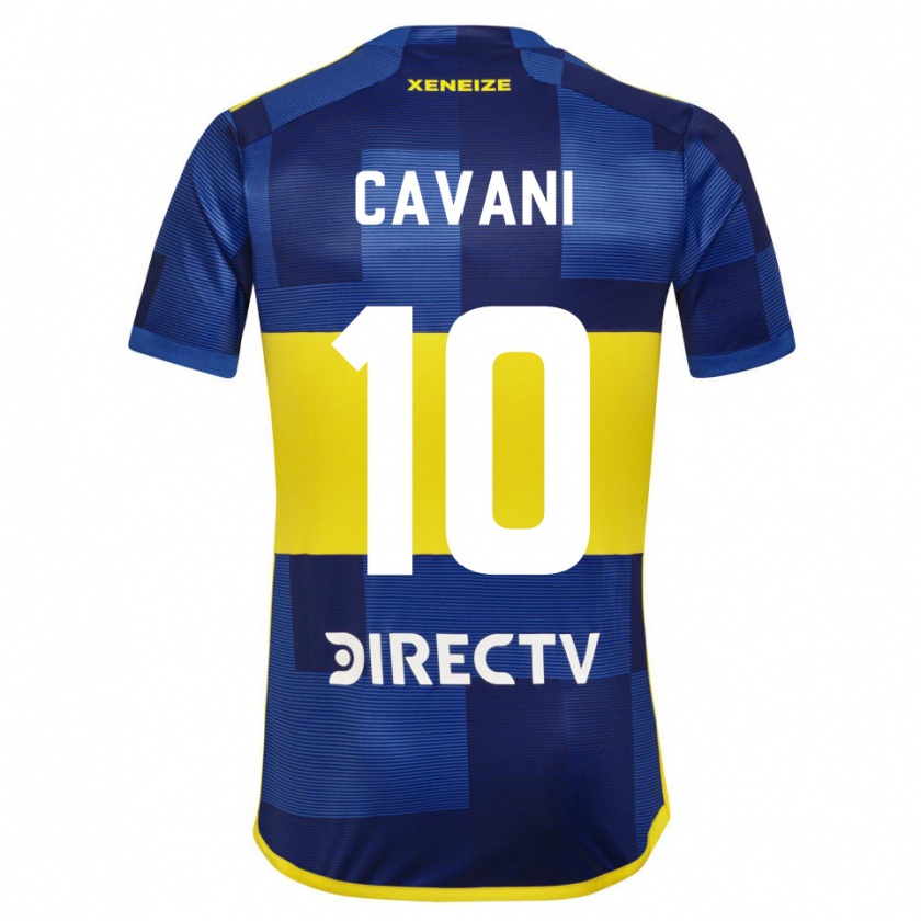 Kandiny Gyermek Edinson Cavani #10 Kék Sárga Hazai Jersey 2024/25 Mez Póló Ing