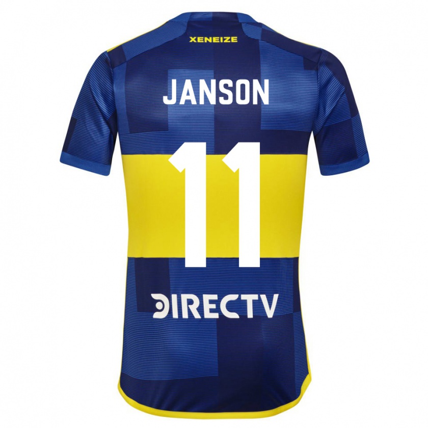 Kandiny Gyermek Lucas Janson #11 Kék Sárga Hazai Jersey 2024/25 Mez Póló Ing