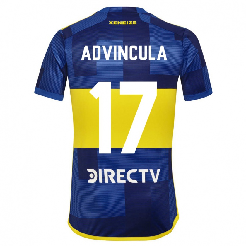 Kandiny Gyermek Luis Advíncula #17 Kék Sárga Hazai Jersey 2024/25 Mez Póló Ing