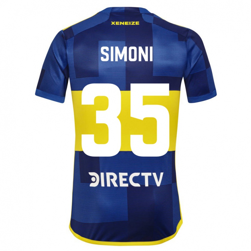 Kandiny Gyermek Valentino Simoni #35 Kék Sárga Hazai Jersey 2024/25 Mez Póló Ing