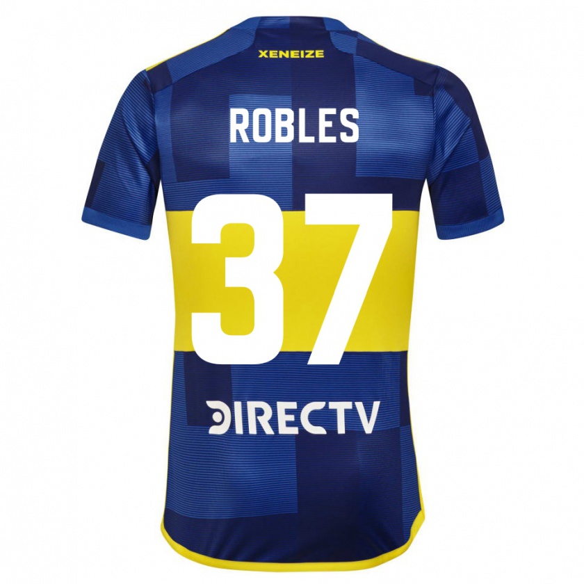 Kandiny Gyermek Sebastián Díaz Robles #37 Kék Sárga Hazai Jersey 2024/25 Mez Póló Ing