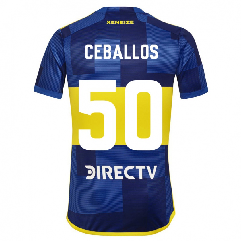 Kandiny Gyermek Julián Ceballos #50 Kék Sárga Hazai Jersey 2024/25 Mez Póló Ing