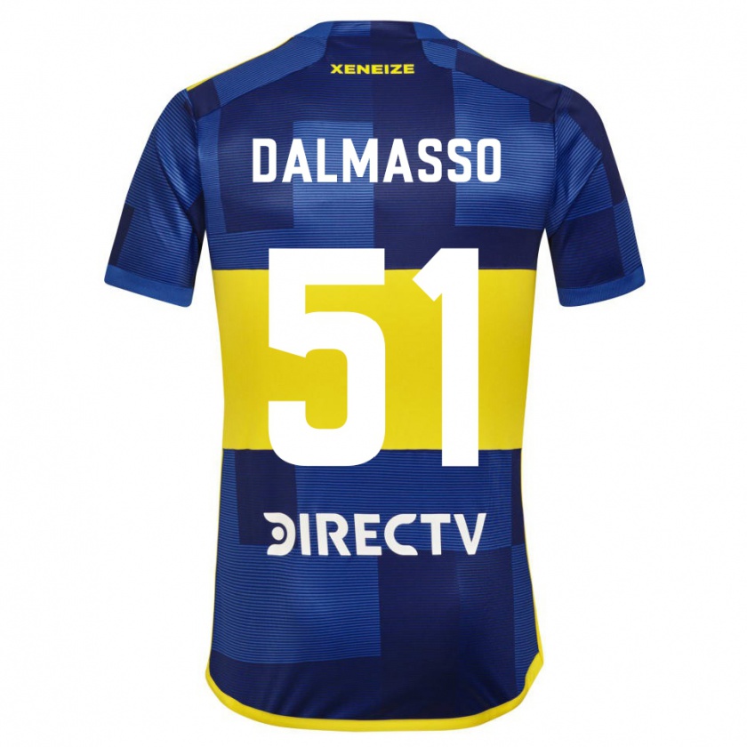 Kandiny Gyermek Santiago Dalmasso #51 Kék Sárga Hazai Jersey 2024/25 Mez Póló Ing