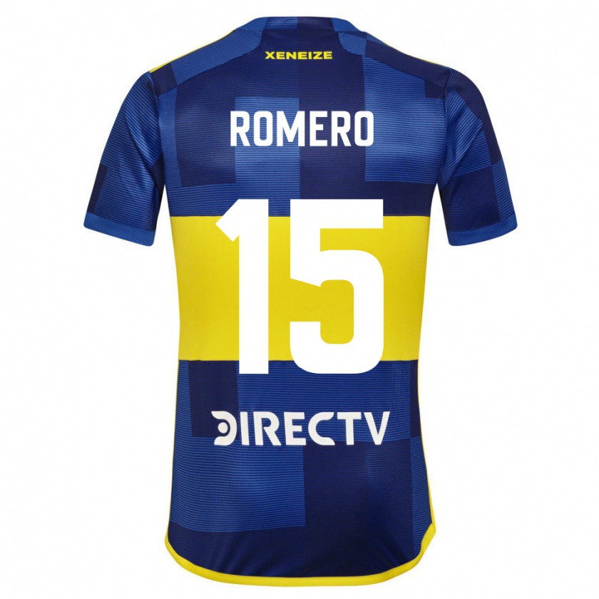 Kandiny Gyermek Alejo Romero #15 Kék Sárga Hazai Jersey 2024/25 Mez Póló Ing