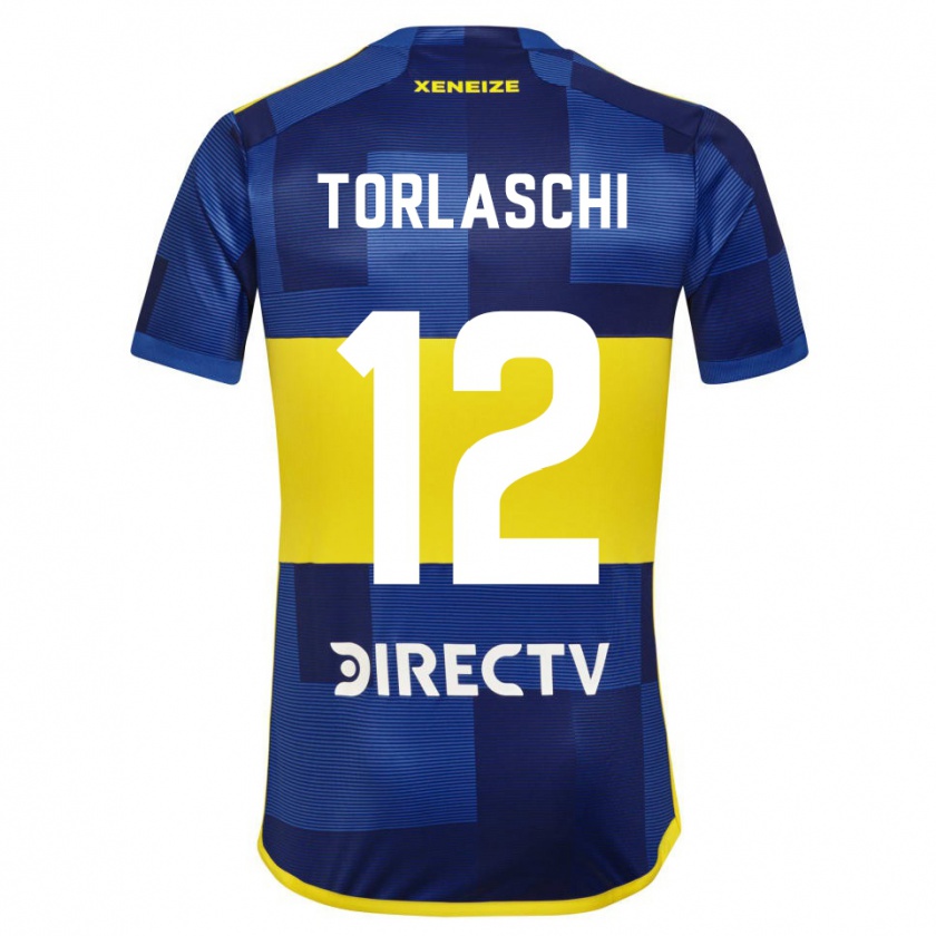 Kandiny Gyermek Lucas Torlaschi #12 Kék Sárga Hazai Jersey 2024/25 Mez Póló Ing