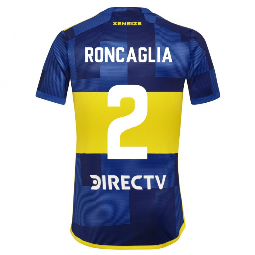 Kandiny Gyermek Facundo Roncaglia #2 Kék Sárga Hazai Jersey 2024/25 Mez Póló Ing