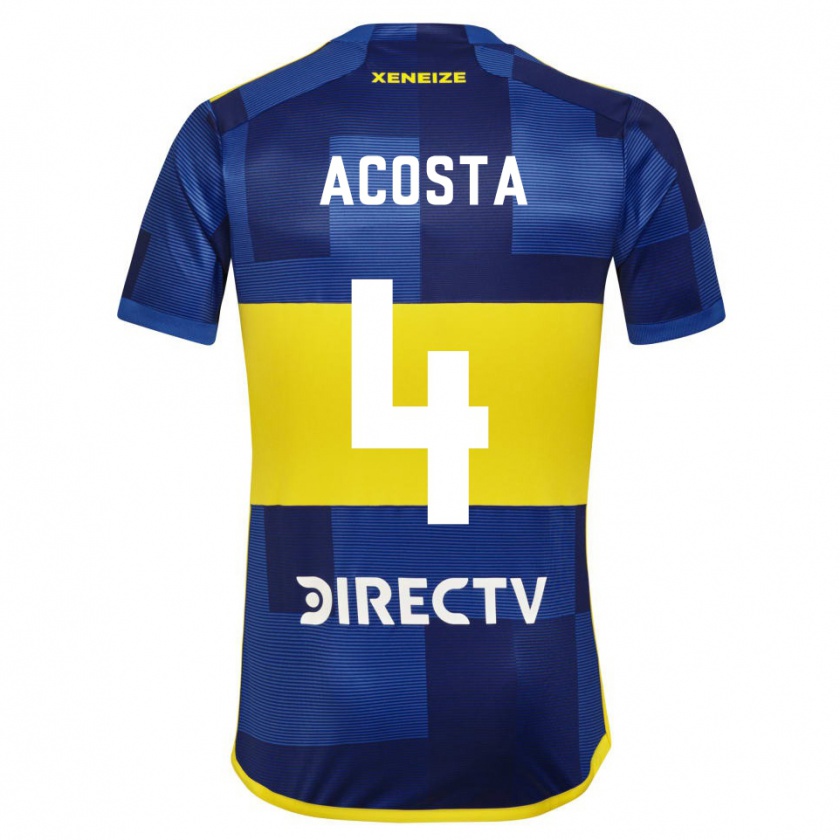 Kandiny Gyermek Natan Acosta #4 Kék Sárga Hazai Jersey 2024/25 Mez Póló Ing