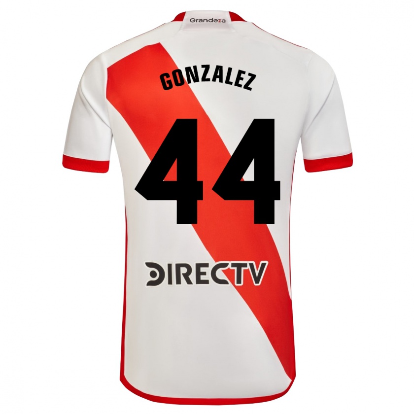 Kandiny Gyermek Alexis González #44 Fehér Piros Hazai Jersey 2024/25 Mez Póló Ing