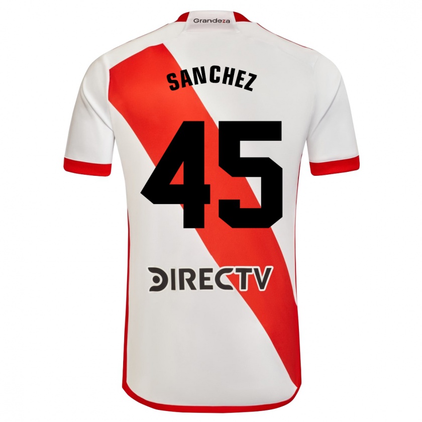 Kandiny Gyermek Sebastián Sánchez #45 Fehér Piros Hazai Jersey 2024/25 Mez Póló Ing