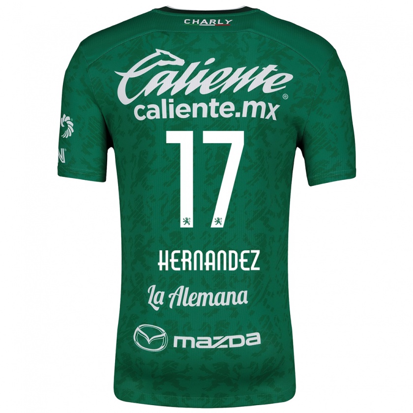 Kandiny Gyermek Daniel Hernández #17 Zöld Fehér Hazai Jersey 2024/25 Mez Póló Ing