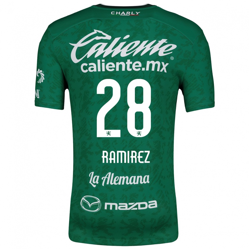 Kandiny Gyermek David Ramírez #28 Zöld Fehér Hazai Jersey 2024/25 Mez Póló Ing