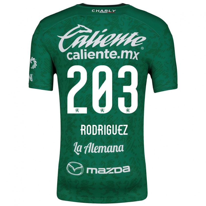 Kandiny Gyermek César Rodríguez #203 Zöld Fehér Hazai Jersey 2024/25 Mez Póló Ing