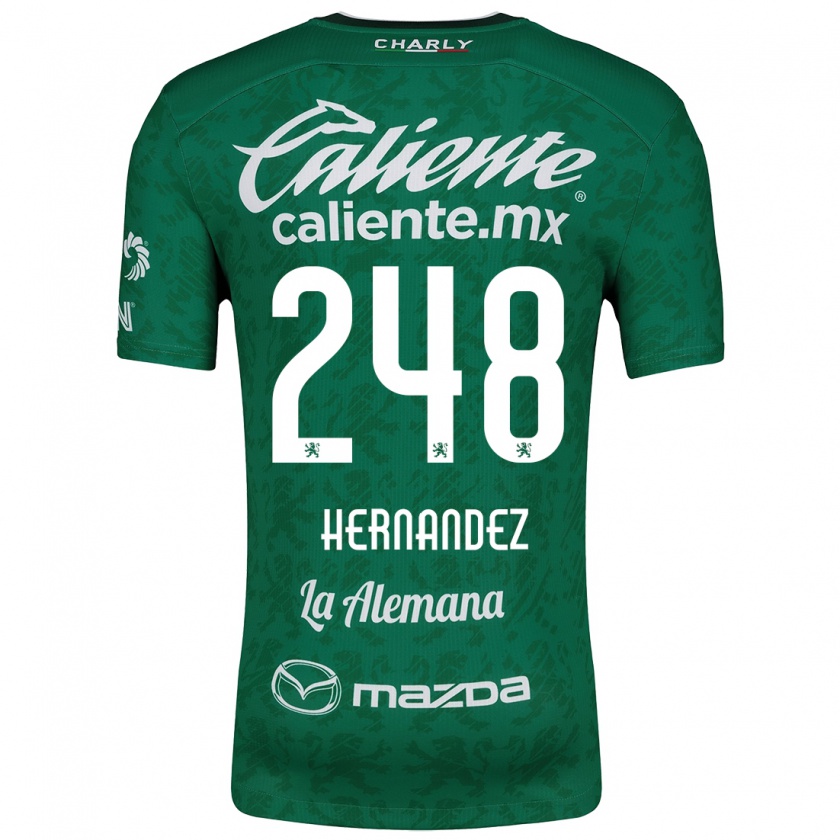 Kandiny Gyermek Fernando Hernández #248 Zöld Fehér Hazai Jersey 2024/25 Mez Póló Ing