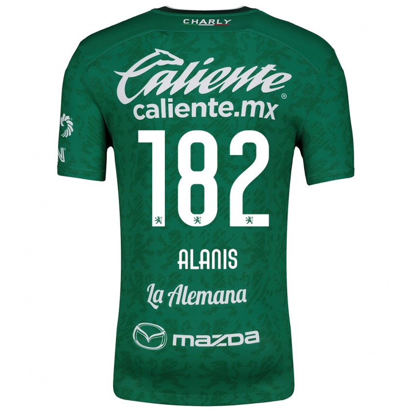 Kandiny Gyermek Alejandro Alanís #182 Zöld Fehér Hazai Jersey 2024/25 Mez Póló Ing