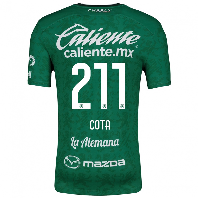 Kandiny Gyermek Luis Cota #211 Zöld Fehér Hazai Jersey 2024/25 Mez Póló Ing