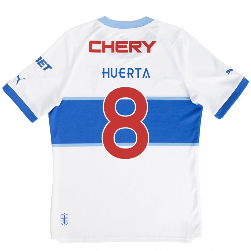 Kandiny Gyermek Valber Huerta #8 Fehér Kék Hazai Jersey 2024/25 Mez Póló Ing