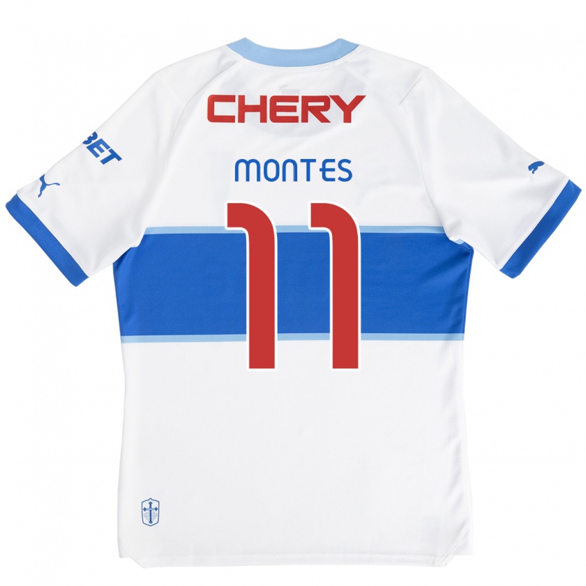 Kandiny Gyermek Clemente Montes #11 Fehér Kék Hazai Jersey 2024/25 Mez Póló Ing