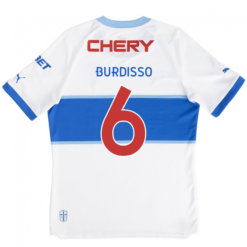 Kandiny Gyermek Guillermo Burdisso #6 Fehér Kék Hazai Jersey 2024/25 Mez Póló Ing