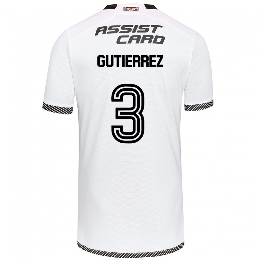 Kandiny Gyermek Daniel Gutiérrez #3 Fehér Fekete Hazai Jersey 2024/25 Mez Póló Ing