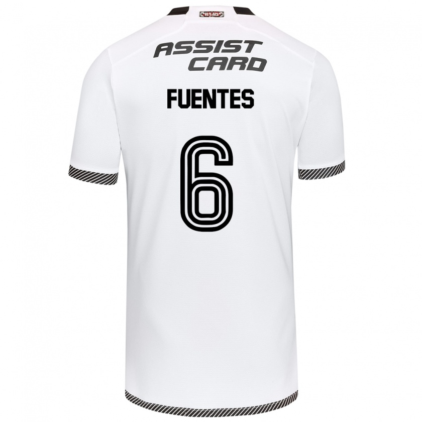 Kandiny Gyermek César Fuentes #6 Fehér Fekete Hazai Jersey 2024/25 Mez Póló Ing