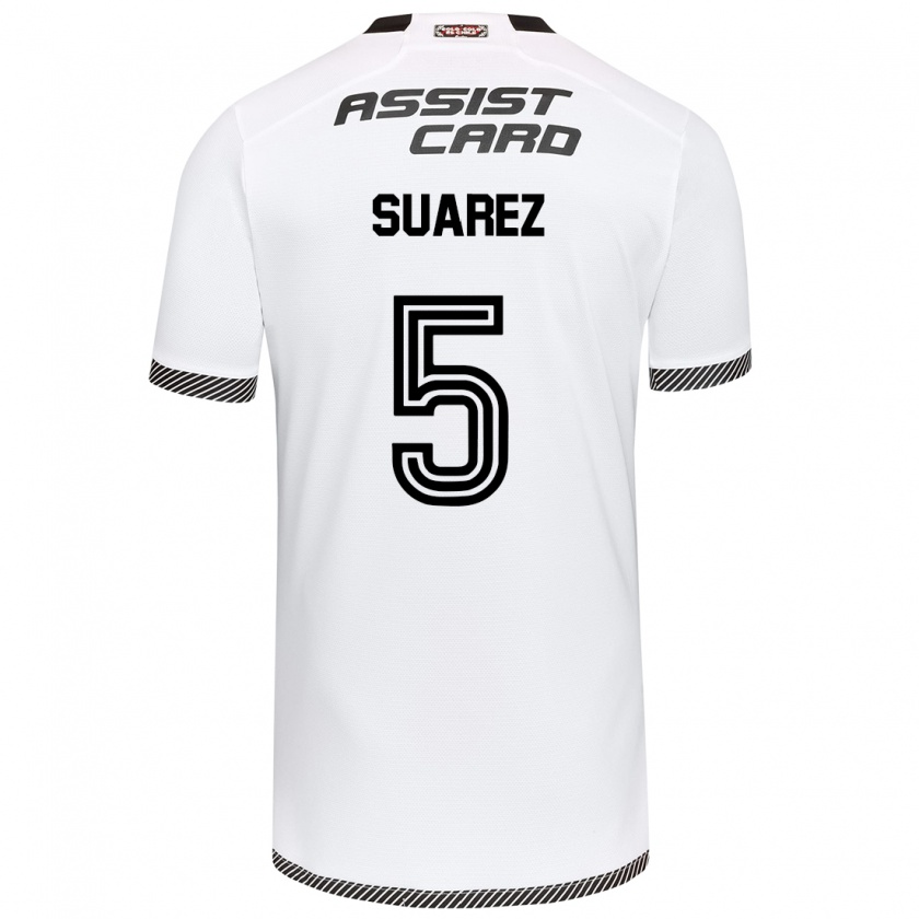 Kandiny Gyermek Nicolás Suarez #5 Fehér Fekete Hazai Jersey 2024/25 Mez Póló Ing