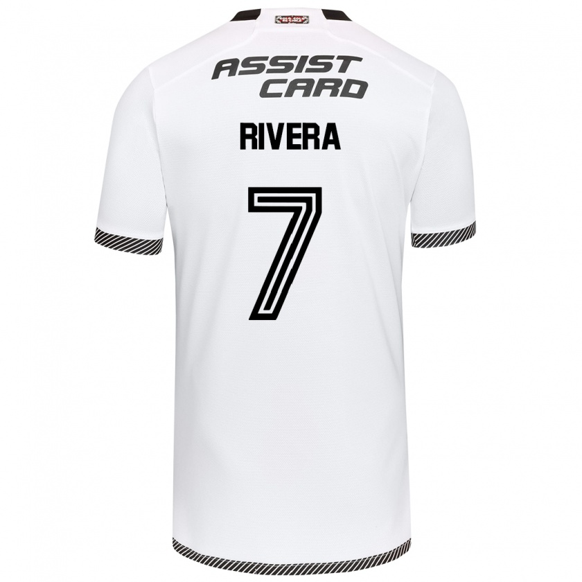 Kandiny Gyermek Francisco Rivera #7 Fehér Fekete Hazai Jersey 2024/25 Mez Póló Ing