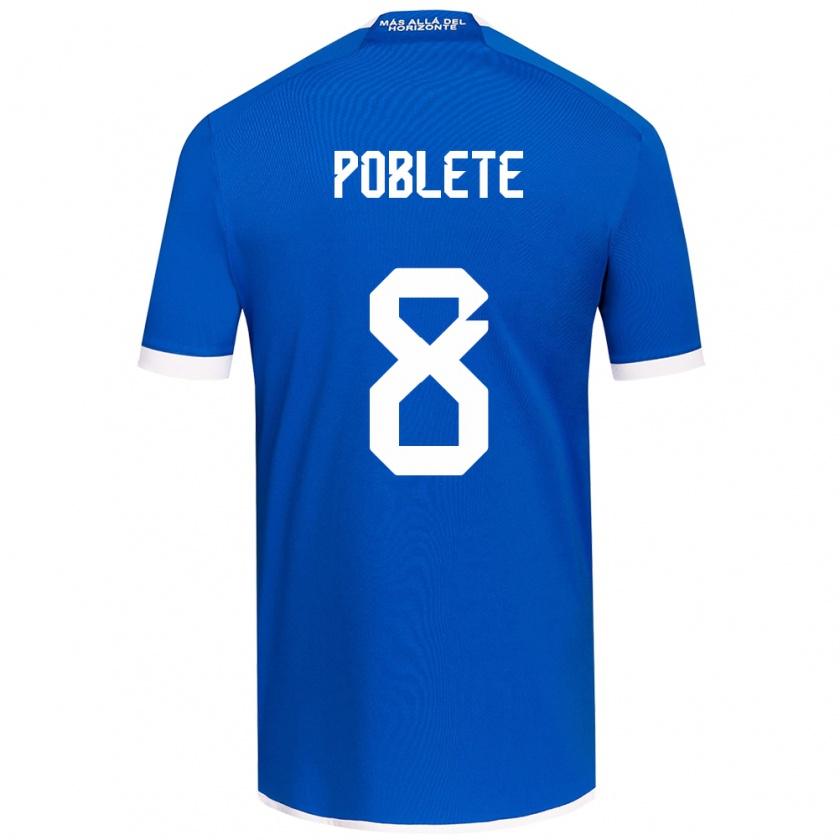 Kandiny Gyermek Israel Poblete #8 Kék Fehér Hazai Jersey 2024/25 Mez Póló Ing