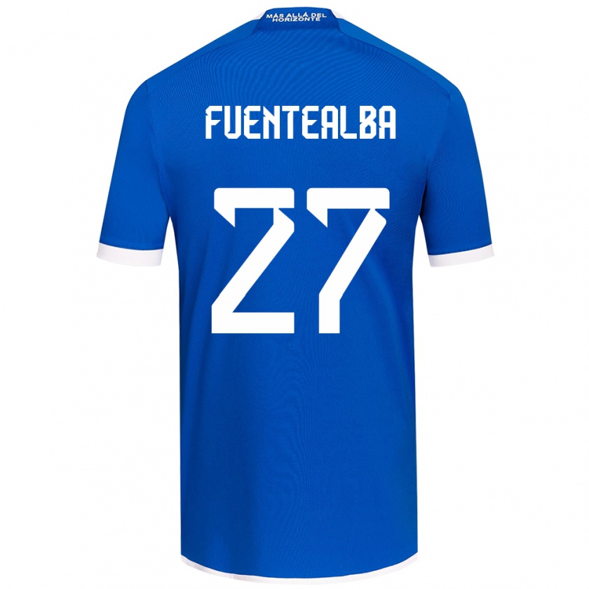 Kandiny Gyermek Jeison Fuentealba #27 Kék Fehér Hazai Jersey 2024/25 Mez Póló Ing