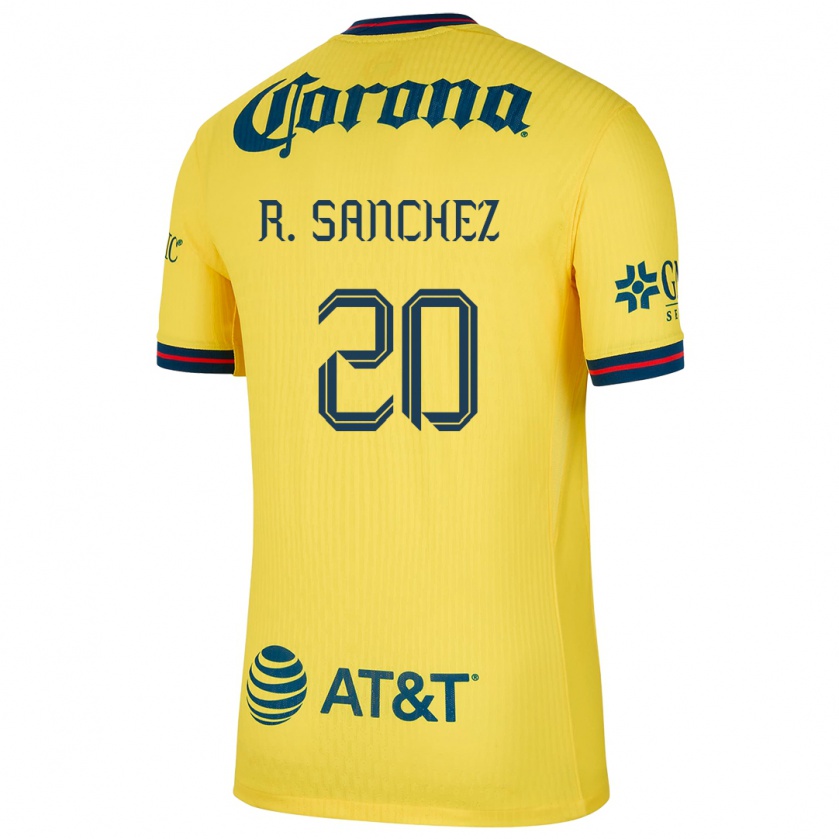 Kandiny Gyermek Richard Sánchez #20 Sárga Kék Hazai Jersey 2024/25 Mez Póló Ing