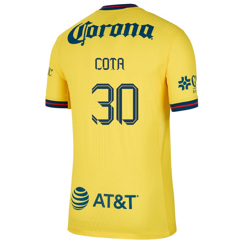 Kandiny Gyermek Rodolfo Cota #30 Sárga Kék Hazai Jersey 2024/25 Mez Póló Ing