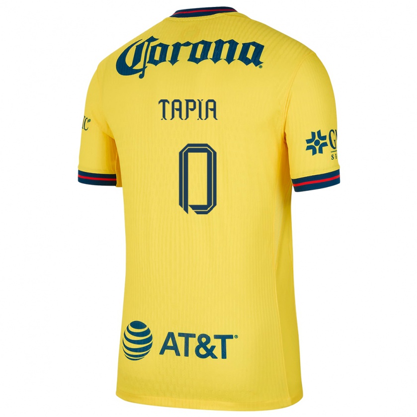 Kandiny Gyermek Leonardo Tapia #0 Sárga Kék Hazai Jersey 2024/25 Mez Póló Ing