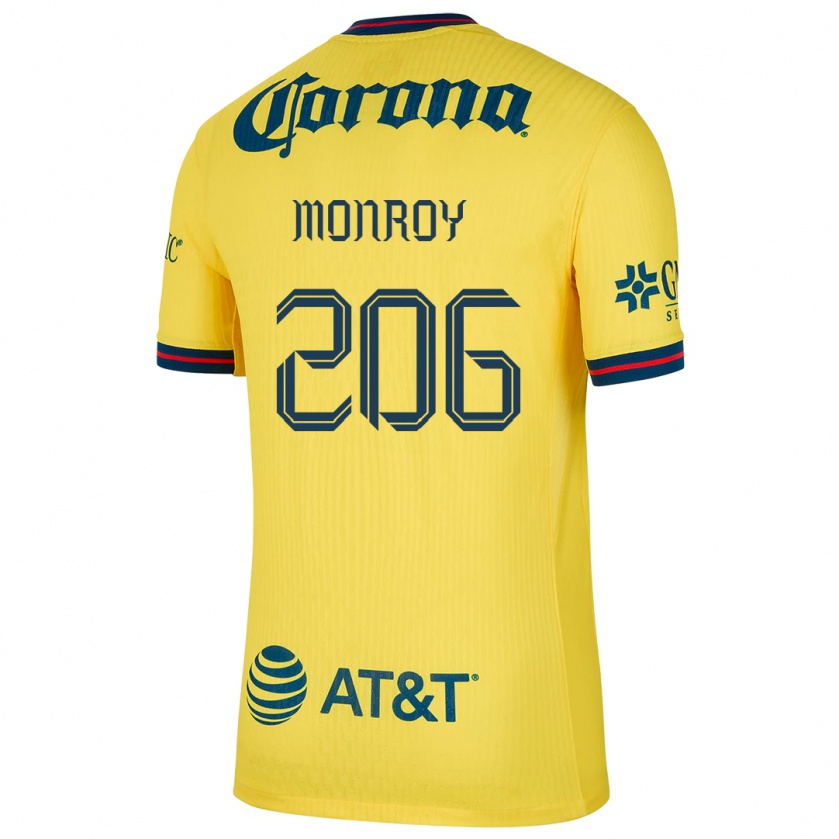 Kandiny Gyermek Diego Monroy #206 Sárga Kék Hazai Jersey 2024/25 Mez Póló Ing