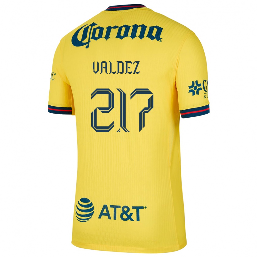 Kandiny Gyermek Víctor Valdez #217 Sárga Kék Hazai Jersey 2024/25 Mez Póló Ing