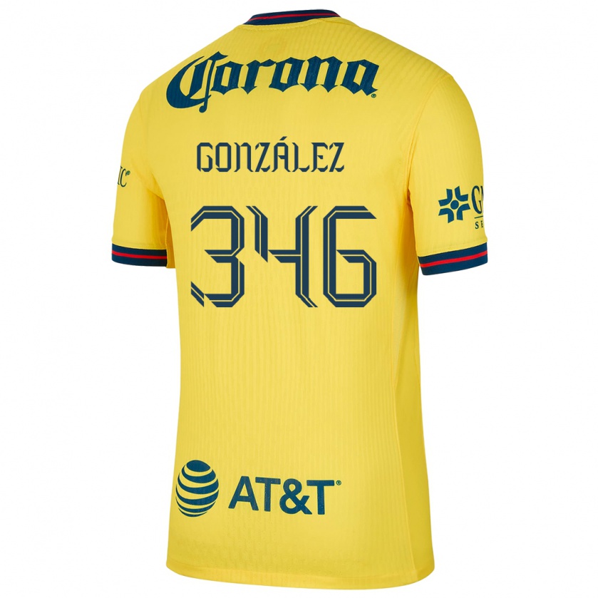 Kandiny Gyermek Ricardo González #346 Sárga Kék Hazai Jersey 2024/25 Mez Póló Ing