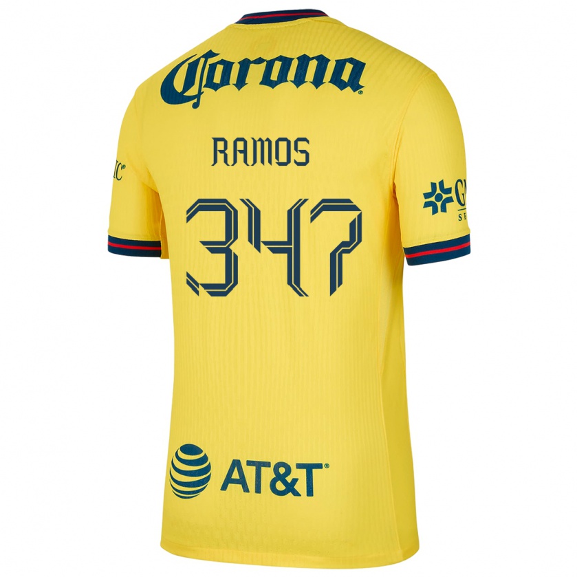 Kandiny Gyermek Luis Ramos #347 Sárga Kék Hazai Jersey 2024/25 Mez Póló Ing