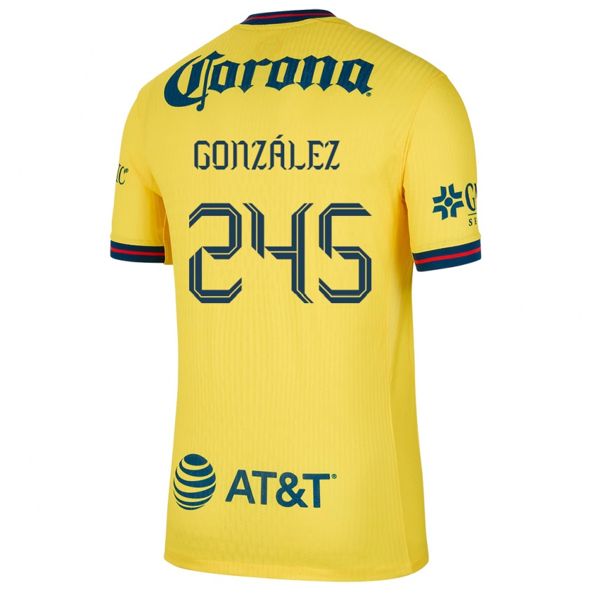 Kandiny Gyermek Enrique González #245 Sárga Kék Hazai Jersey 2024/25 Mez Póló Ing